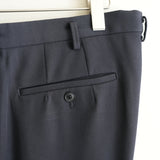 HEUGN EX. "George" NAVY BACK SATIN GABARDINE 2-TUCK TROUSER