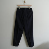 HEUGN EX. "George" NAVY BACK SATIN GABARDINE 2-TUCK TROUSER