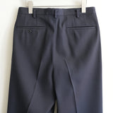 HEUGN EX. "George" NAVY BACK SATIN GABARDINE 2-TUCK TROUSER