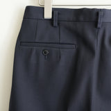 HEUGN EX. "George" NAVY BACK SATIN GABARDINE 2-TUCK TROUSER