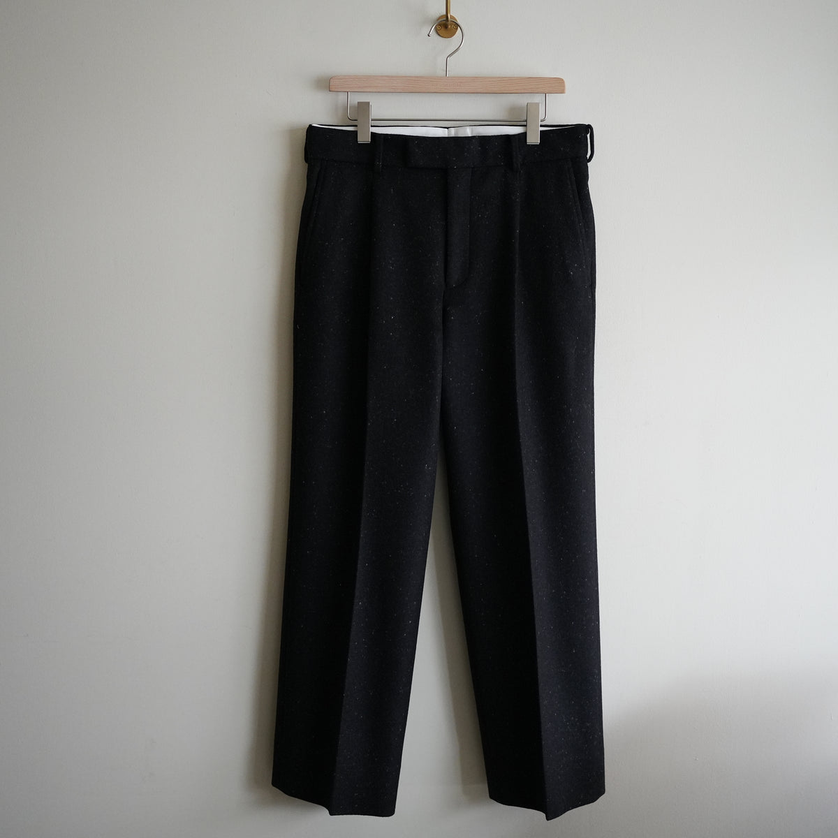 MAATEE&SONS WOOL NEPP CLOTH STRAIGHT LEG TROUSER