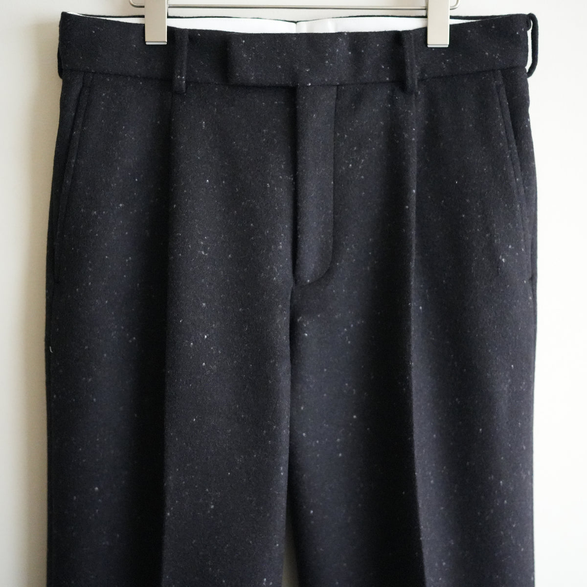 MAATEE&SONS WOOL NEPP CLOTH STRAIGHT LEG TROUSER