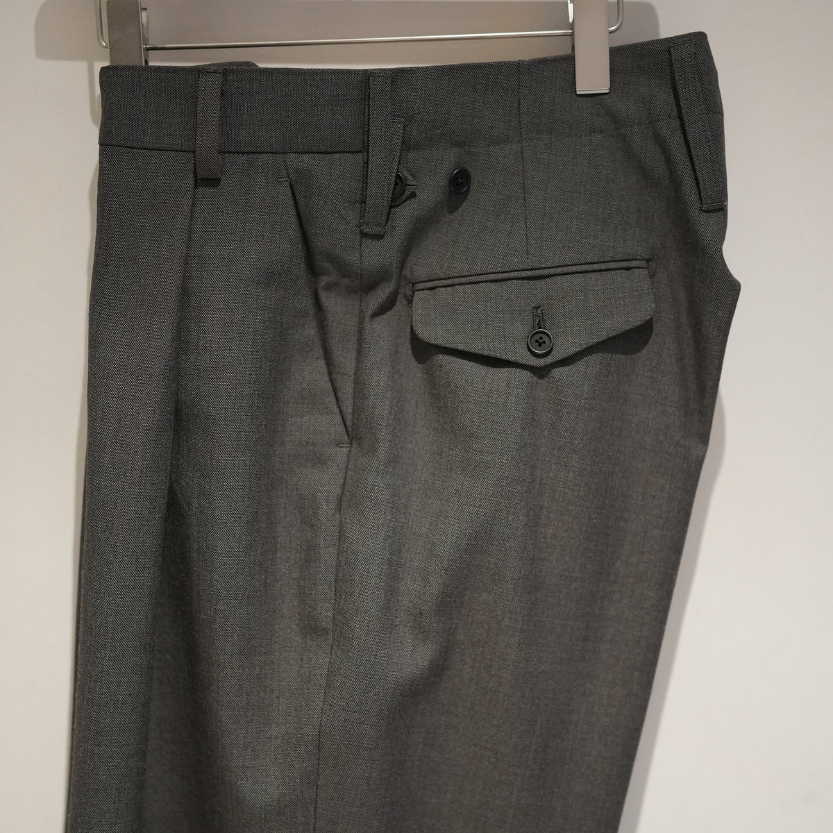 MAATEE&SONS WOOL R/LI MILITARY SLACKS BROWN