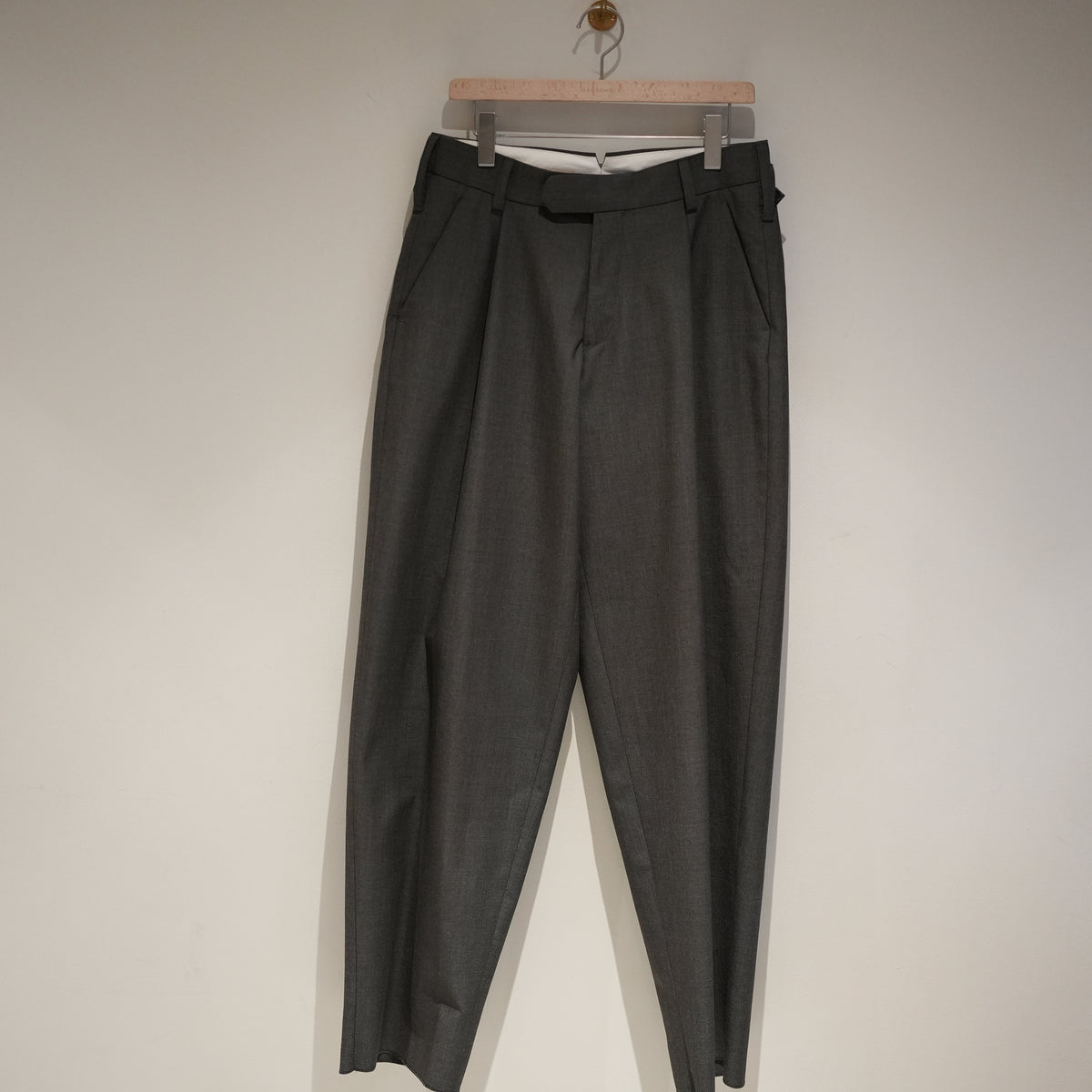 MAATEE&SONS WOOL R/LI MILITARY SLACKS BROWN