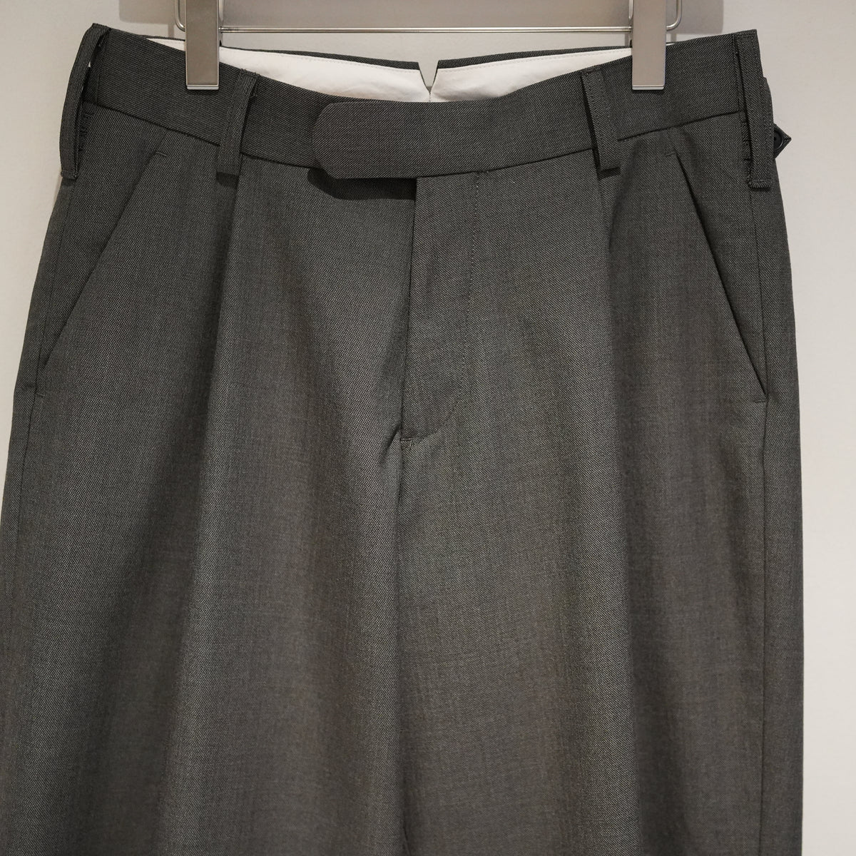 MAATEE&SONS WOOL R/LI MILITARY SLACKS BROWN