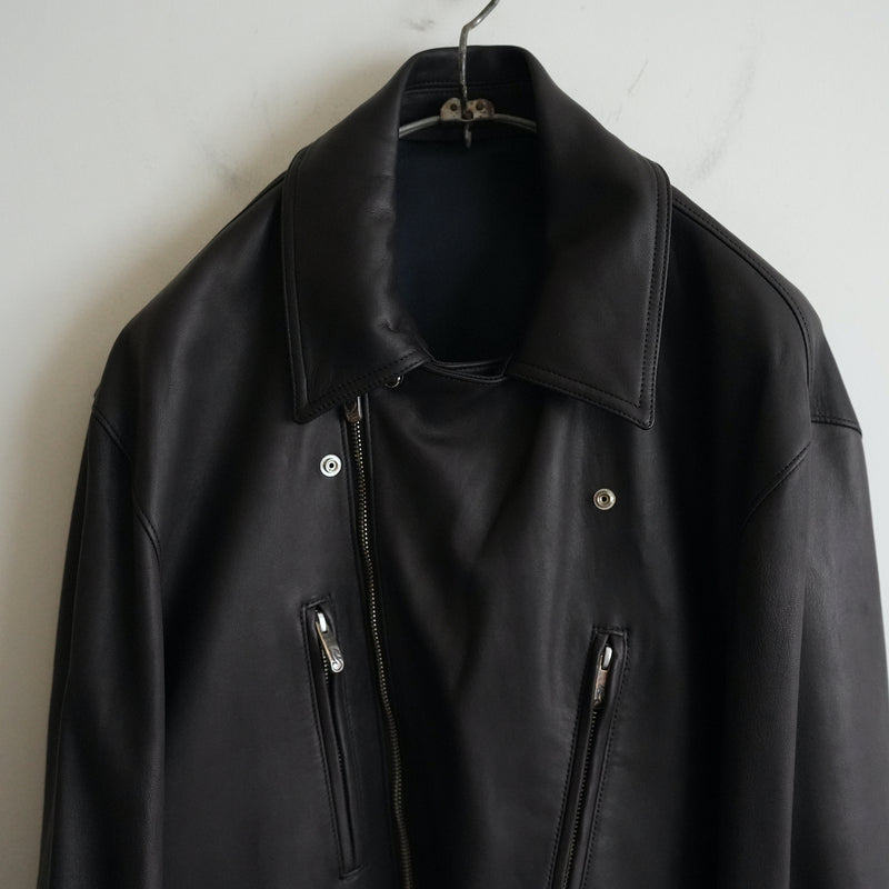 PORTER CLASSIC LAMB LEATHER RIDERS JACKET BROWN