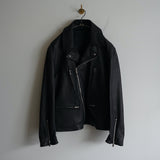 PORTER CLASSIC LAMB LEATHER RIDERS JACKET BLACK