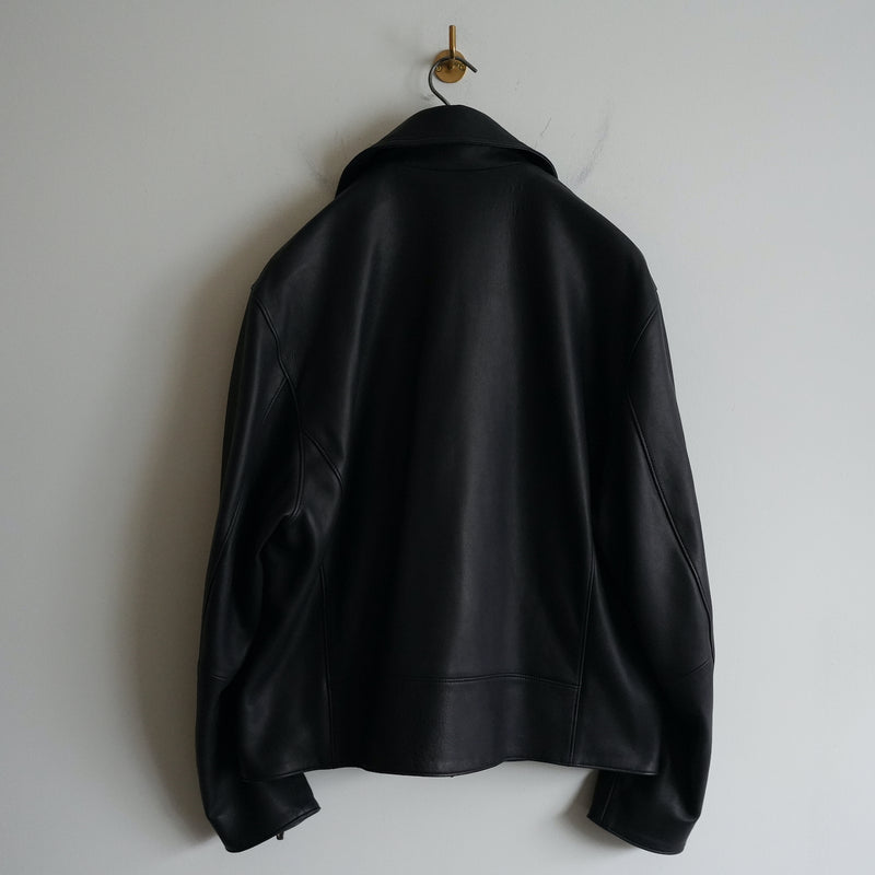 PORTER CLASSIC LAMB LEATHER RIDERS JACKET BLACK