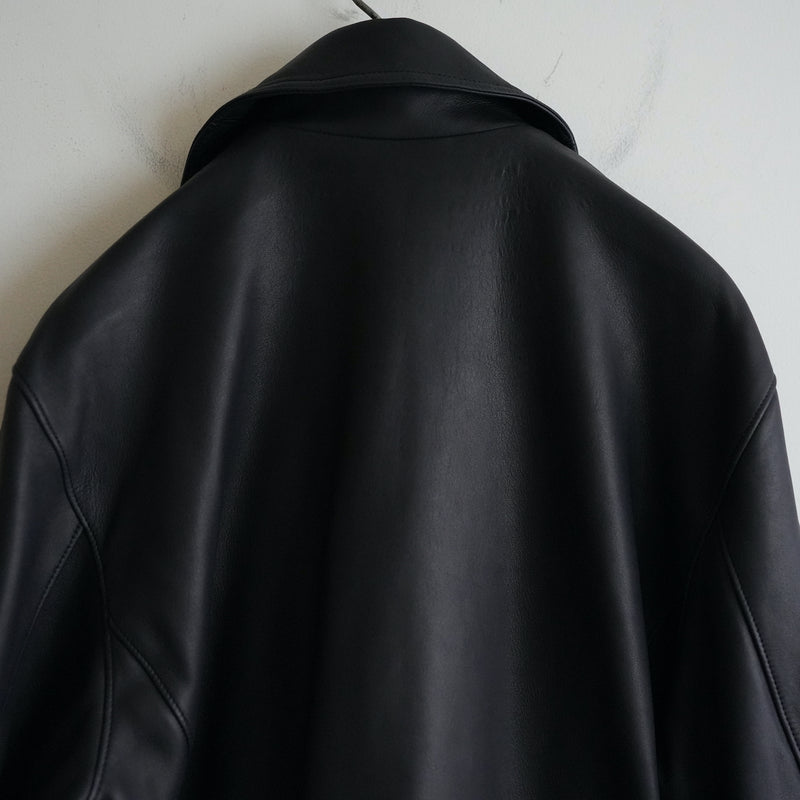 PORTER CLASSIC LAMB LEATHER RIDERS JACKET BLACK