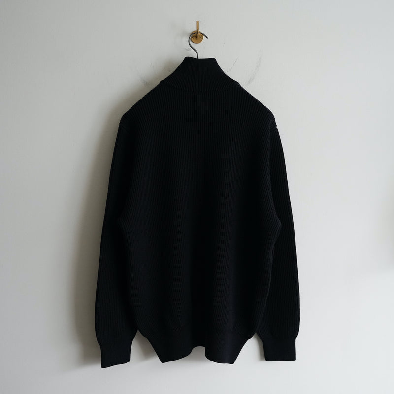 Yonetomi NEW BASIC EXTRA FINE WOOL DRIVERS KNIT BLACK