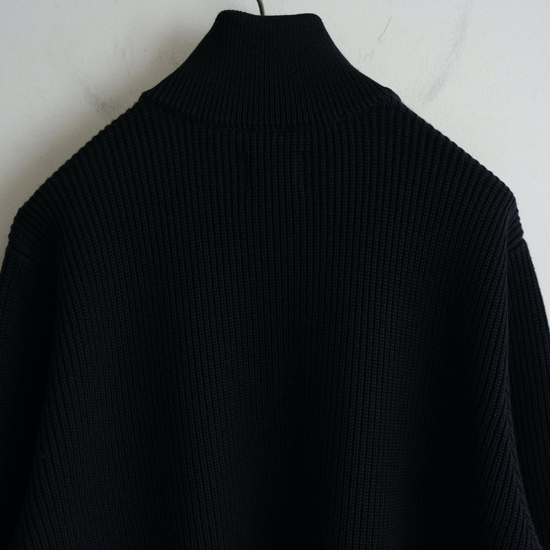 Yonetomi NEW BASIC EXTRA FINE WOOL DRIVERS KNIT BLACK