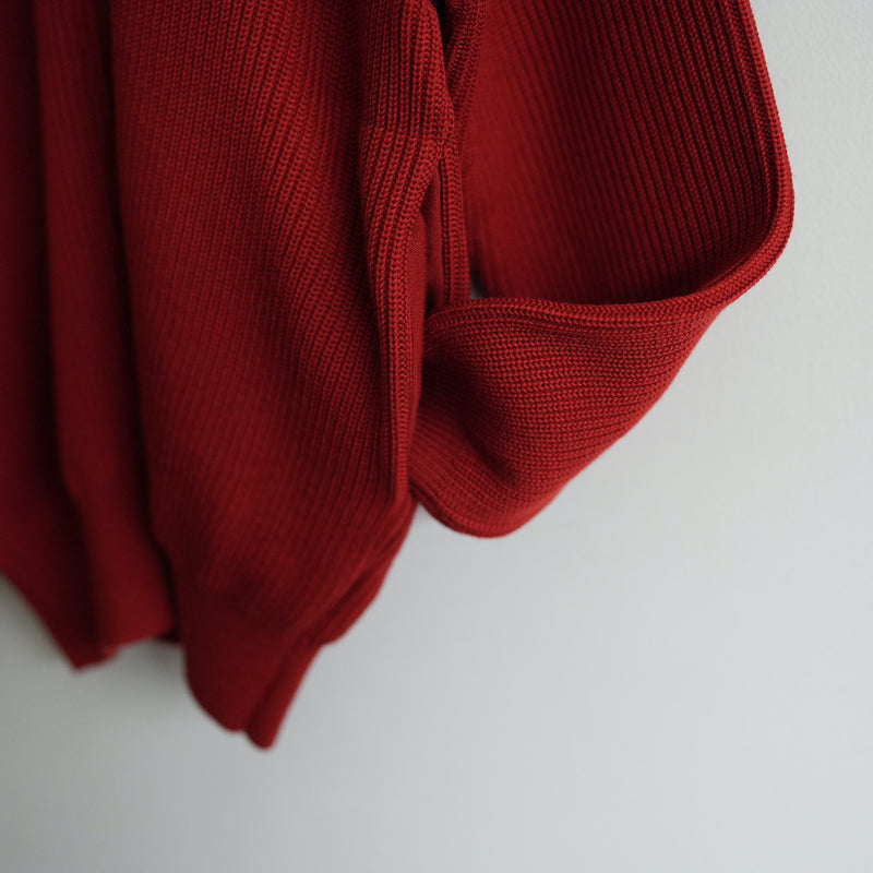 Yonetomi NEW BASIC EXTRA FINE WOOL DRIVERS KNIT RED