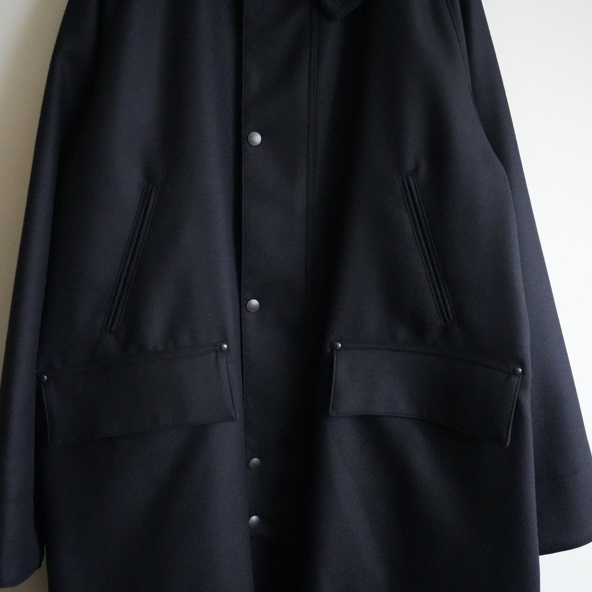 ULTERIOR SUPER FINE LIGHT MELTON RIDING COAT BLACK