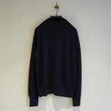 MAATEE&SONS WORSTED CASHMERE MOCK NECK SWEATER NAVY