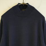 MAATEE&SONS WORSTED CASHMERE MOCK NECK SWEATER NAVY