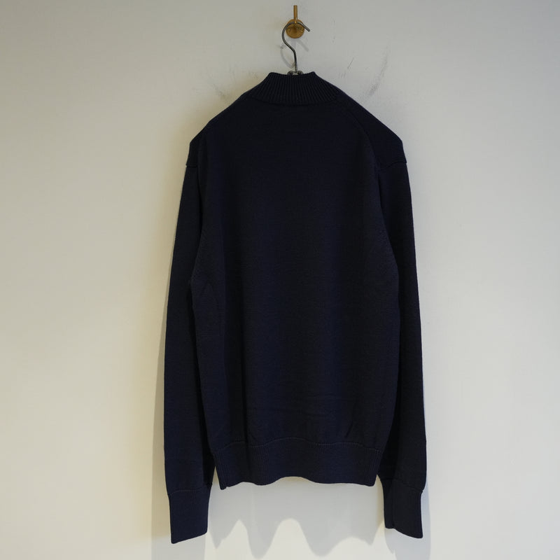 MAATEE&SONS WORSTED CASHMERE MOCK NECK SWEATER NAVY