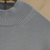 MAATEE&SONS WORSTED CASHMERE MOCK NECK SWEATER BLUE