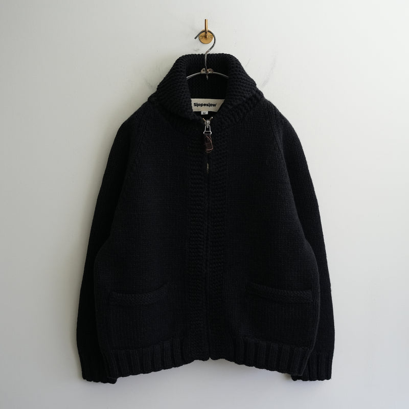 Slopeslow HAND KNITTING COWICHAN SWEATER NAVY