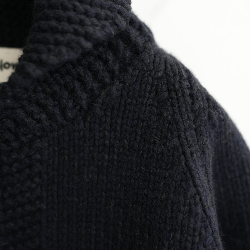 Slopeslow HAND KNITTING COWICHAN SWEATER NAVY