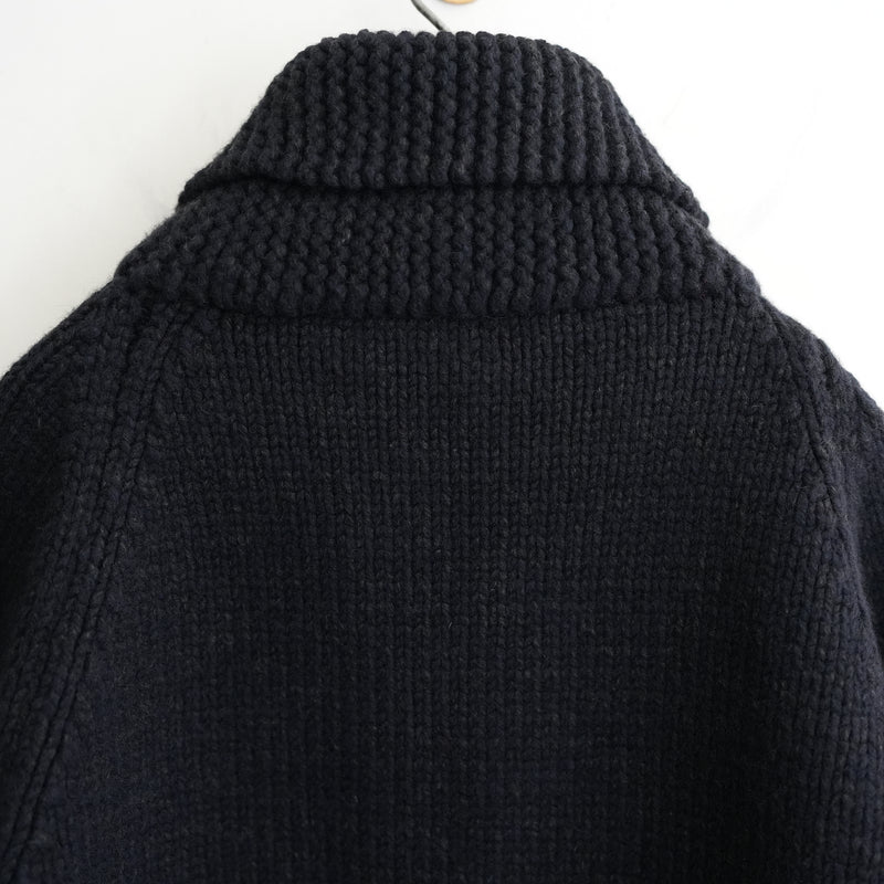 Slopeslow HAND KNITTING COWICHAN SWEATER NAVY