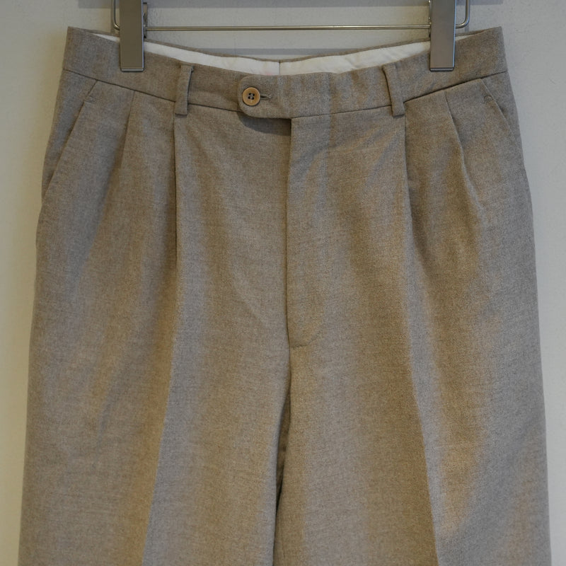 OLD HERMES WOOL FLANNEL 2-TUCK TROUSER