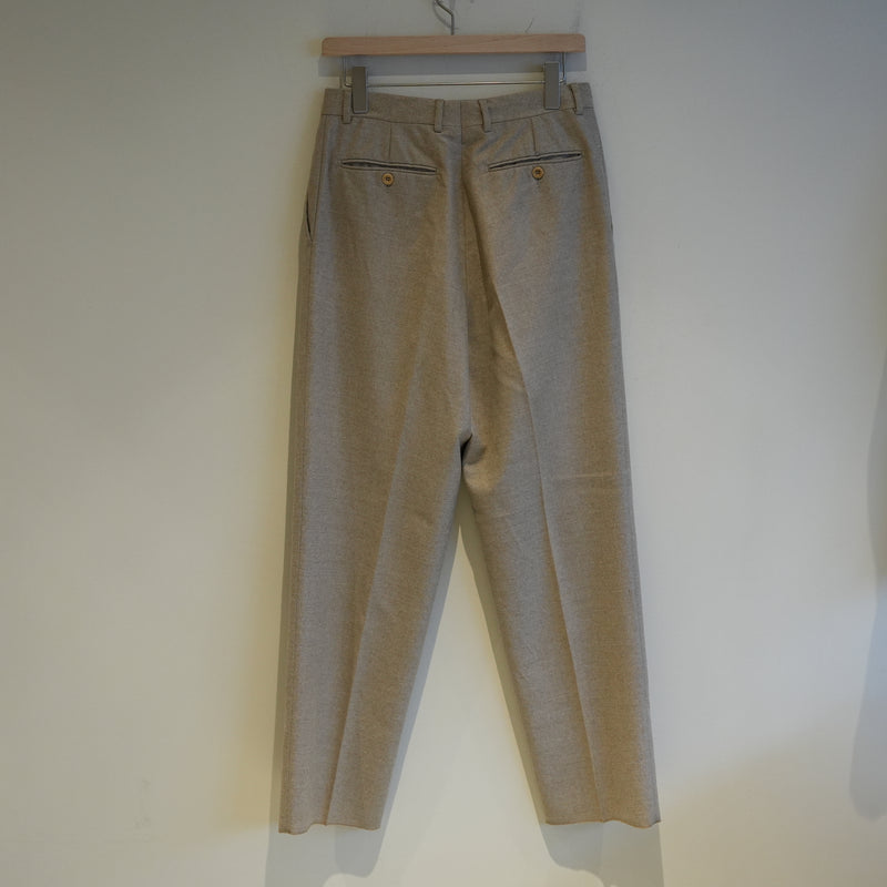 OLD HERMES WOOL FLANNEL 2-TUCK TROUSER