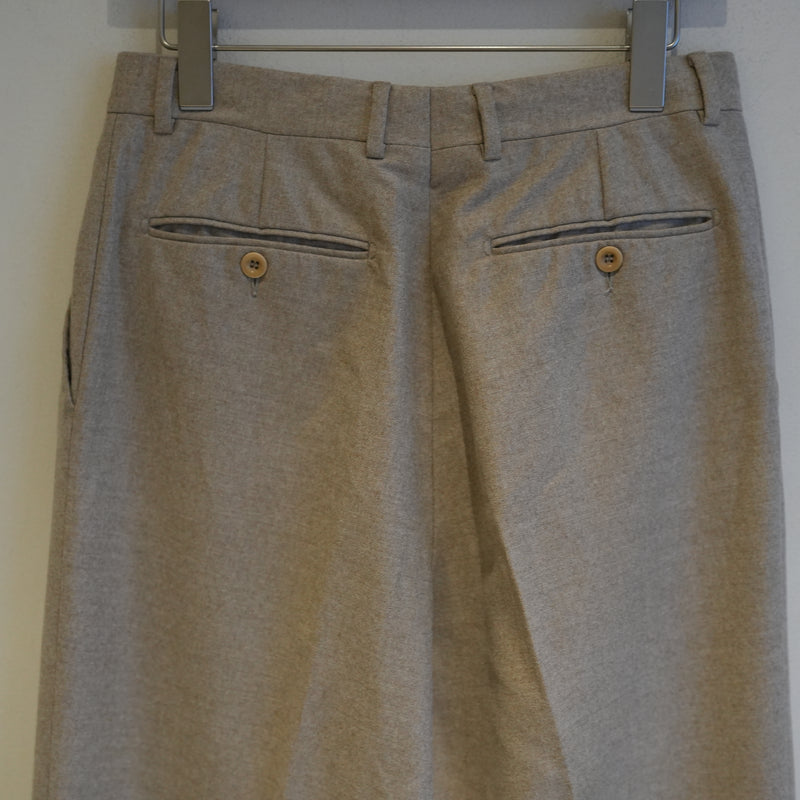 OLD HERMES WOOL FLANNEL 2-TUCK TROUSER