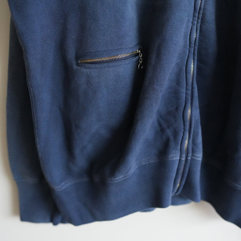 MAATEE&SONS VINTAGE ZIP UP SWEAT SHIRT NAVY