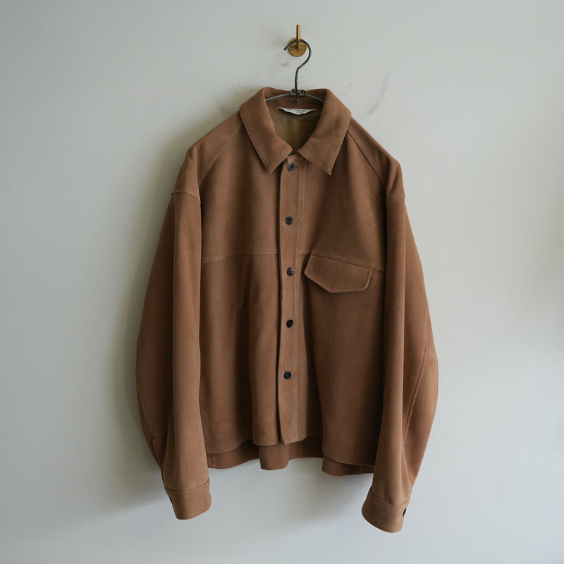 ANCELLM SUEDE SHIRT JACKET BROWN