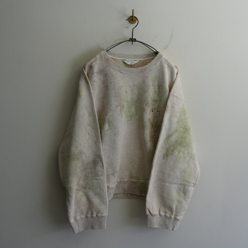 ANCELLM MARBLING SWEAT SHIRT GREEN