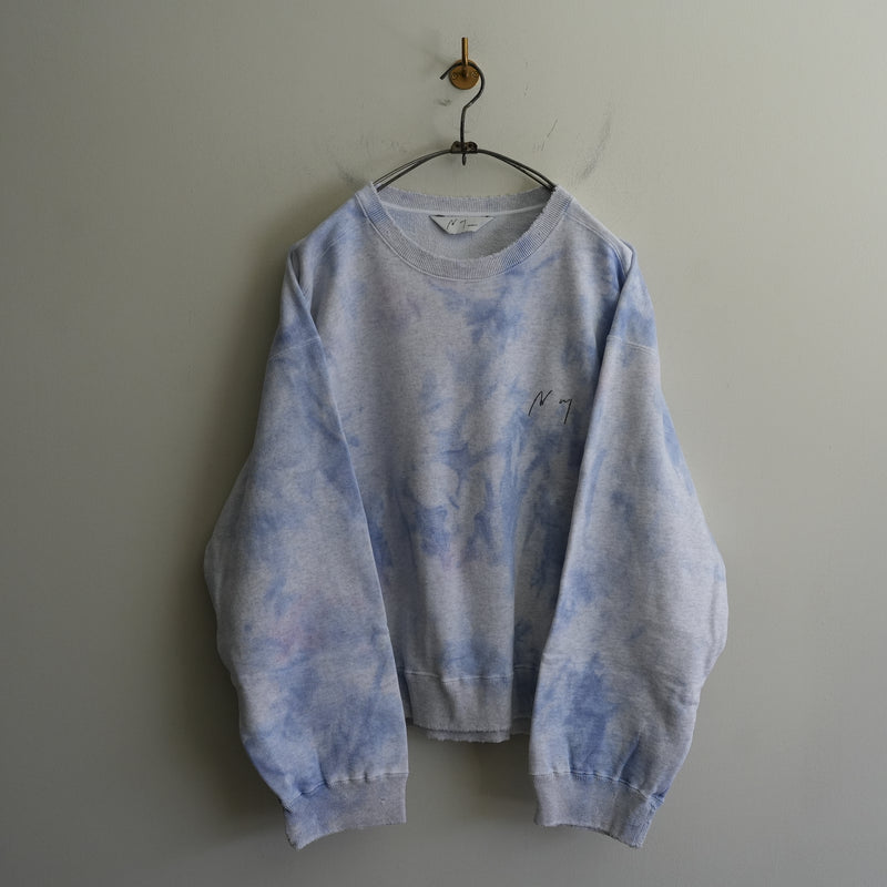 ANCELLM MARBLING SWEAT SHIRT NAVY