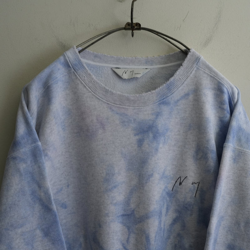 ANCELLM MARBLING SWEAT SHIRT NAVY