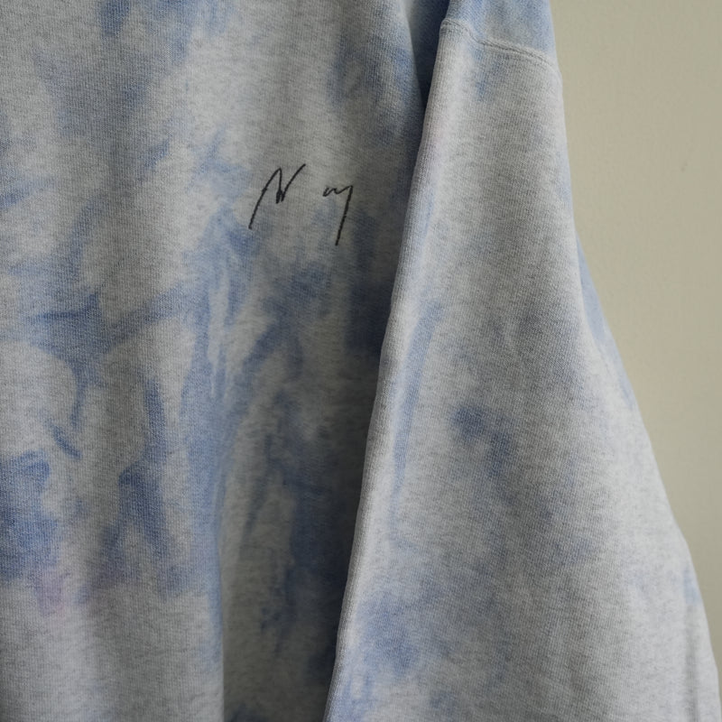 ANCELLM MARBLING SWEAT SHIRT NAVY