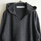 YOUTH OF THE WATER COTTON LINEN SKIPPER HOODIE CHARCOAL