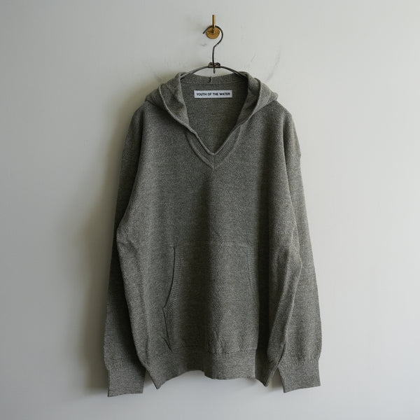 YOUTH OF THE WATER COTTON LINEN SKIPPER HOODIE KHAKI