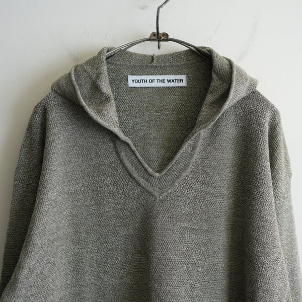 YOUTH OF THE WATER COTTON LINEN SKIPPER HOODIE KHAKI