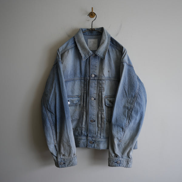 ANCELLM AIGING DENIM JACKET L.INDIGO