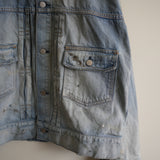 ANCELLM AIGING DENIM JACKET L.INDIGO