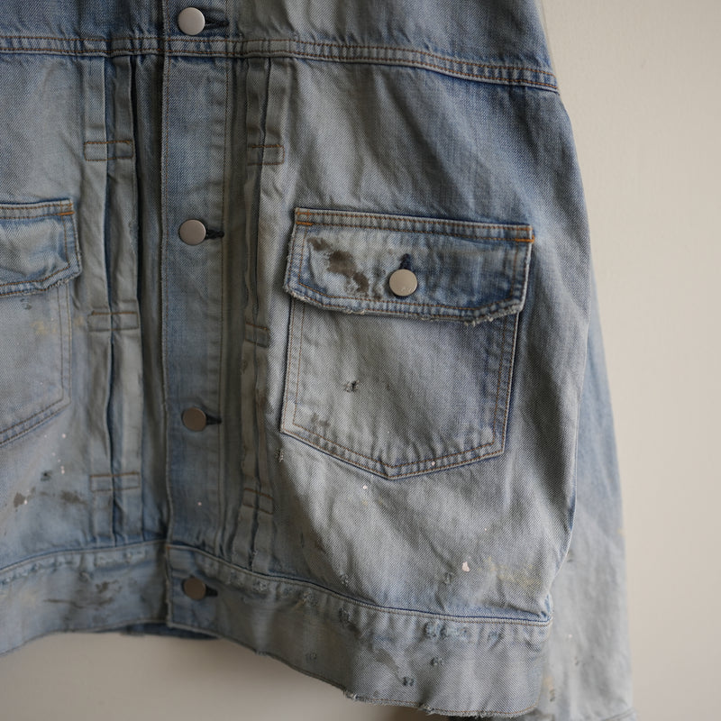 ANCELLM AIGING DENIM JACKET L.INDIGO