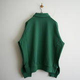 REVERBERATE COTTON PIQUE HALF ZIP POLO GRN