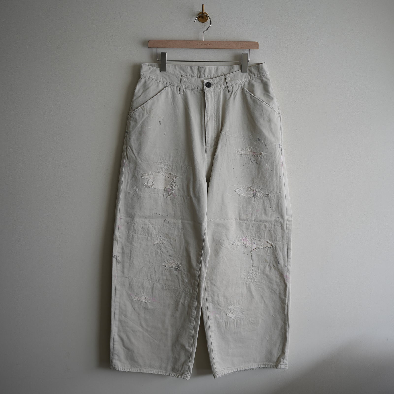 ANCELLM REMAKE WIDE CHINO TROUSERS ベージュ REMAKE WIDE CHINO TROUSERS(BEIGE) – ANCELLM