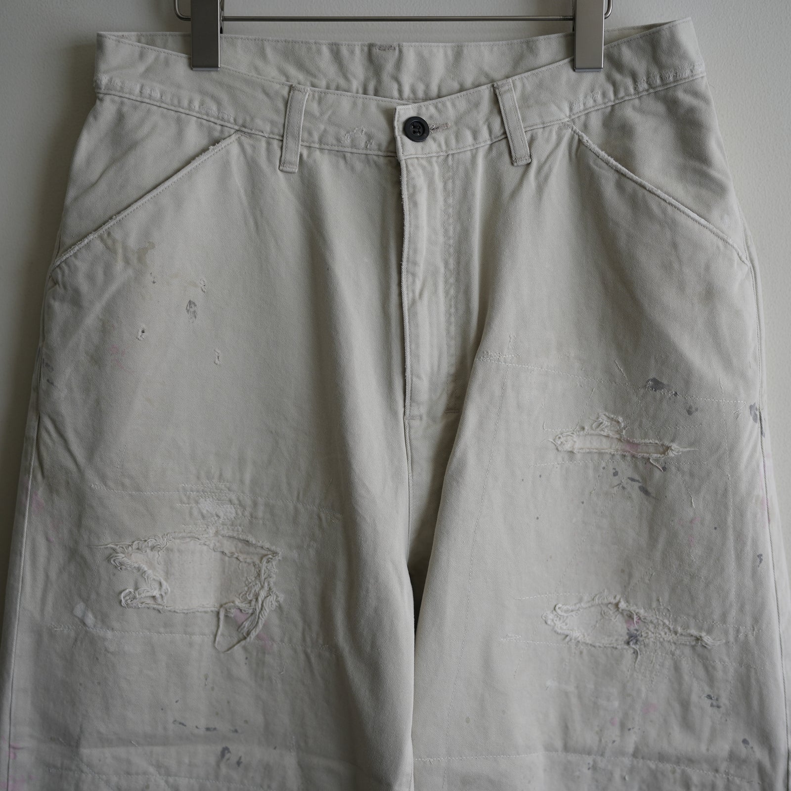 ANCELLM REMAKE WIDE CHINO TROUSERS ベージュ REMAKE WIDE CHINO TROUSERS(BEIGE) – ANCELLM