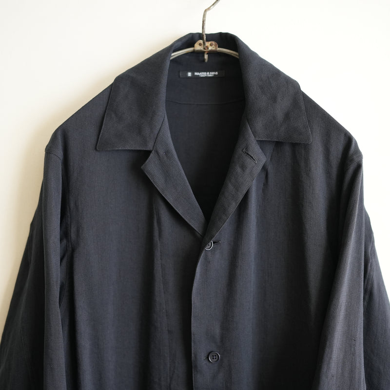 MAATEE&SONS LINEN SILK二重 SHIRT JACKET BLK