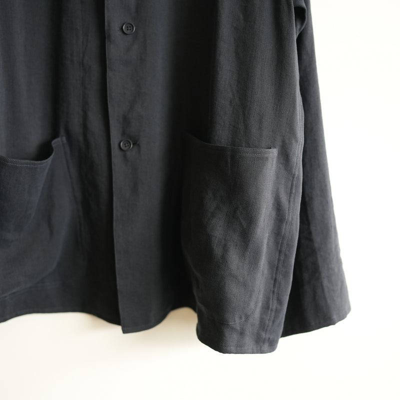 MAATEE&SONS LINEN SILK二重 SHIRT JACKET BLK