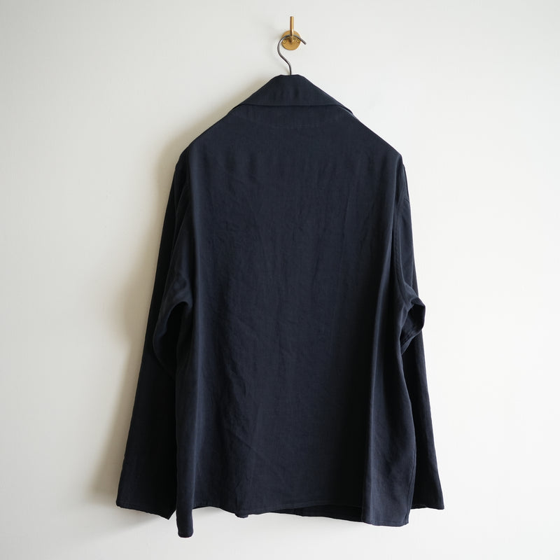 MAATEE&SONS LINEN SILK二重 SHIRT JACKET BLK