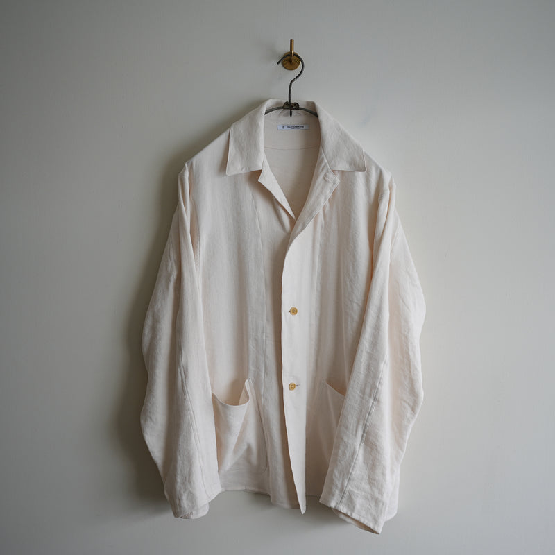 MAATEE&SONS LINEN SILK二重 SHIRT JACKET ECRU
