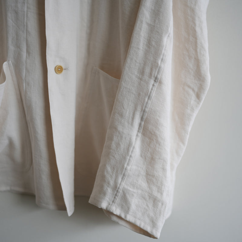 MAATEE&SONS LINEN SILK二重 SHIRT JACKET ECRU