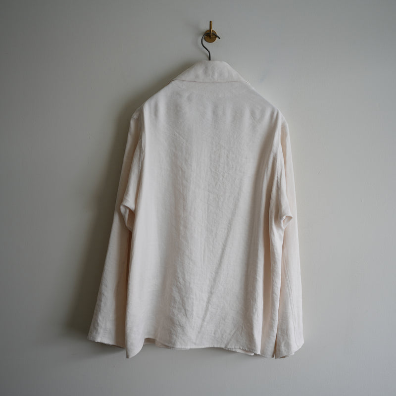 MAATEE&SONS LINEN SILK二重 SHIRT JACKET ECRU