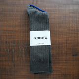 ROTOTO Cotton/Linen Ribbed Crew Socks