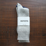 ROTOTO Cotton/Linen Ribbed Crew Socks